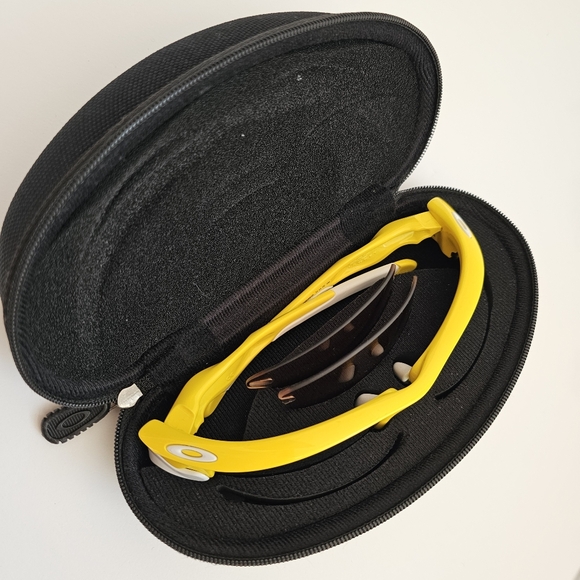 Oakley Fast Jacket  Sunglasses Lemon peel polarized black extra brown lens case - Picture 11 of 16